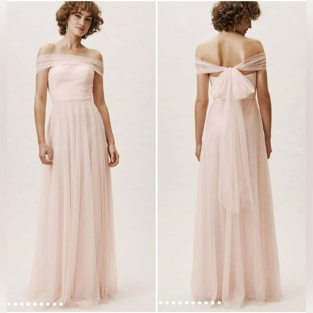 NWT BHLDN × Jenny Yoo Ryder Convertible Maxi Dress Bridesmaid Blush Size 16